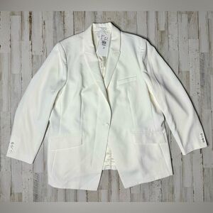 David’s Bridal Ivory Single Button Stylish Blazer Size 24W NWT $199